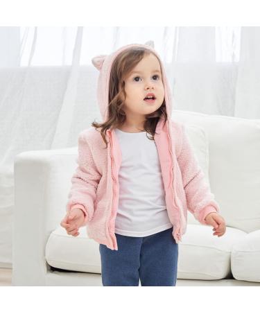 Cartoon Fleece Hooded Jacket for Newborns | Warm Toddler Outwear Coat with Ears | Zipper Up | 0-6 Years | White - Buy Online on GoSupps.com