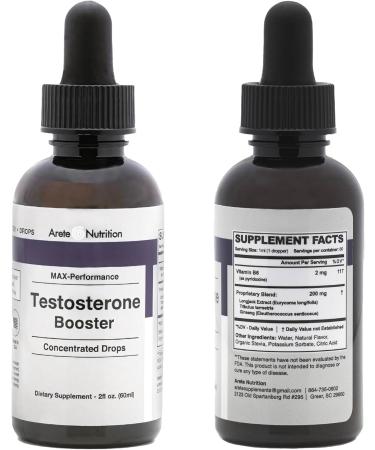 Testosterone Booster Supplement for Men & Women - Enhance Muscle Recovery & Energy with Tribulus Terrestris & Tongkat Ali - 2oz Liquid Bottle - Buy Online on GoSupps.com