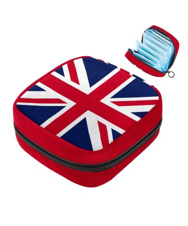 United Kingdom Flag British UK Sanitary napkin Storage Pocket Portable Period Bag for Women Teenage Girls Menstrual Cup Bags Silent Sideline holder