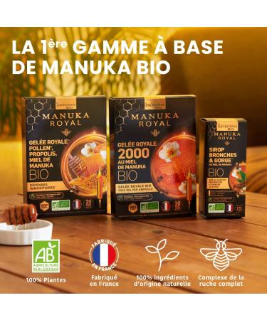 Santarome Bio - Bronchi & Throat Syrup Organic Manuka Honey | Food Supplement Immunity | Breathing Comfort & Soothes Throat - Buy Online on GoSupps.com