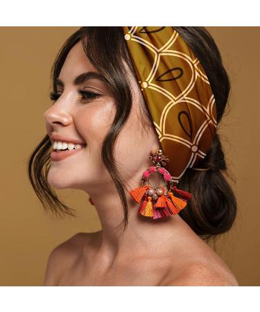 Karma Magenta Floral Headband for Women - Wide Fabric Headband and Stretchy Hair Scarf - Buy Online on GoSupps.com