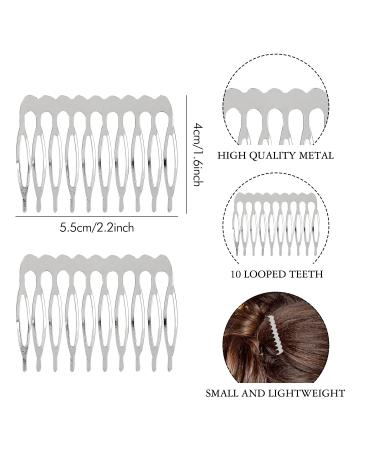 20 Pack Bulk Silver Metal Side Hair Combs for Crafting and Wedding Accessories - Buy Online on GoSupps.com