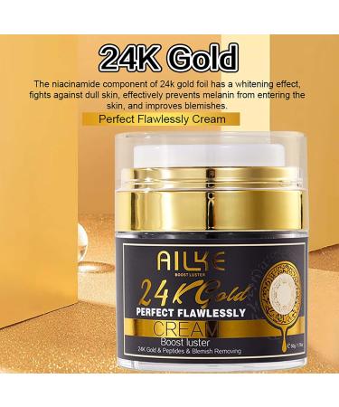 AILKE BOOST LUSTER AILKE 24K Gold Perfect Flawlessly Face Cream Whitening Reduce Blemishes Melanin Improve Dull Skin With Glutathione Vitamin C 50ml Pack of 1 - Buy Online on GoSupps.com