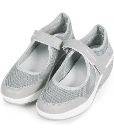 Buy Women's Gray Wedge Heel Sandals | Lightweight Breathable Sneakers for Summer | Comfortable Espadrilles & Walking Shoes - 38 EU - Buy Online on GoSupps.com