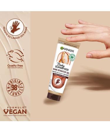 GARNIER Body Superfood - Repairing Balm - Nourishing Hand Cream - 48h Hydration - Cocoa Butter & Ceramide - 98% Natural Origin - Vegan & Cruelty Free - Extra Dry Hands - 75 ml - Buy Online on GoSupps.com