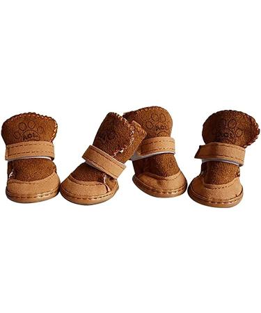 GabeFish Puppy Cozy Winter Boots | Anti-Slip Velcro Snow Shoes for Small Medium Pets - 5lb Brown - Buy Online on GoSupps.com