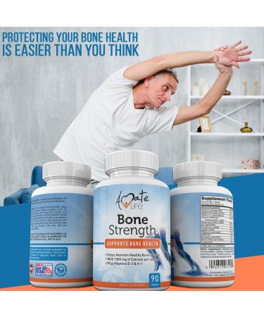 Amate Life Bone Strength - Calcium Magnesium Supplement with Vitamin D3 - 1000mg High Absorption Calcium for Women - 90 Tablets, Made in USA - Buy Online on GoSupps.com