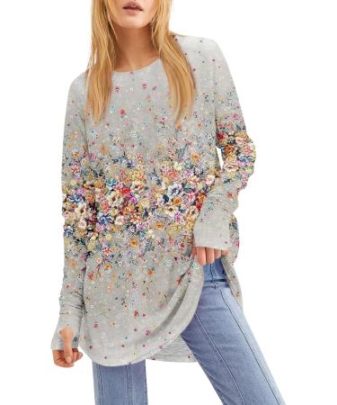 Shop Women's Long-Sleeved Floral Print Pullover Tops - Casual Streetwear Sweatshirts for Summer & Autumn - Buy Online on GoSupps.com