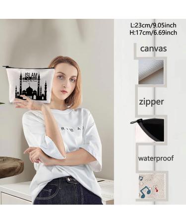 Levlo Islam Allah Cosmetic Bag - Islamic Religious Gift for Women & Girls | Zippered Makeup Bag - 'Islam is My Deen Jannah is My Dream' - Buy Online on GoSupps.com