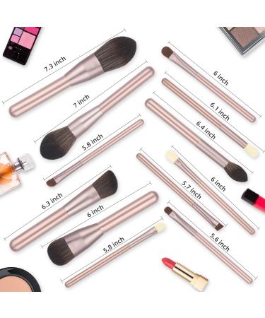 Rose Gold 12Pcs Makeup Brushes Set - Foundation, Powder, Eyeshadow, Concealers, Blush Face Make up Brushes Kit - Buy Online on GoSupps.com