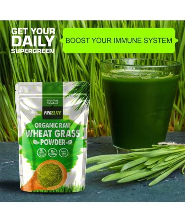 Organic Wheatgrass Powder 500g Premium EU High in Iron & Fibre to Support Energy and Stress Vegan Keto Superfood Supergreen Raw Natural Wheatgrass Powder Juice Wheat Grass Shots PROELITE - Buy Online on GoSupps.com