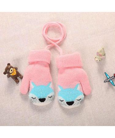 BEISIJIA Toddler Kids Cute Cartoon Knitted Mittens - Pink | Winter Gloves for 1-4 Years Boy Girl - Buy Online on GoSupps.com