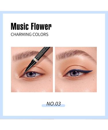 Music Flower Coloured Eyeliner | Waterproof Smudge-Proof Liquid Pencil | Dark Blue | Multiple Color Options - Buy Online on GoSupps.com