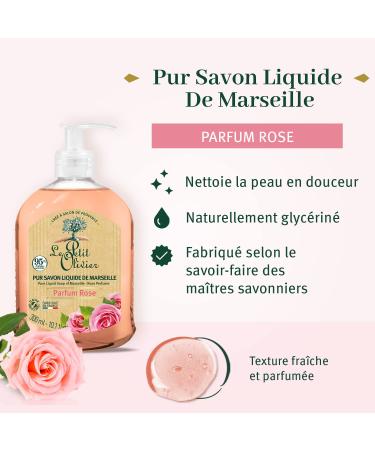 Le Petit Olivier Marseille Liquid Soap - Rose Perfume - Gently Cleanses Skin - 10.1 oz - Pure Vegetable Origin - International Shipping Available - Buy Online on GoSupps.com