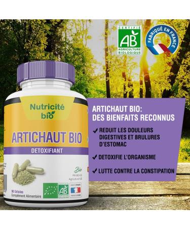 Organic Artichoke - 90 Capsules - Natural Detox - 100% Organic and Made in France - Slimming Organic Artichoke to Activate Transit and Protect the Liver - Buy Online on GoSupps.com