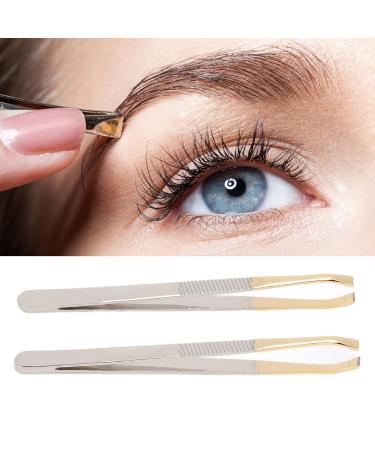 2 Pack Eyebrow Tweezers - Professional Stainless Steel Hair Removal Tools for Perfect Brows | International Shipping - Buy Online on GoSupps.com