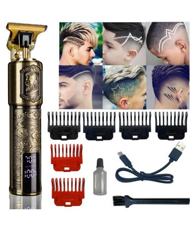 Pro T Outline Clippers Trimmer, Professional Men's Hair Clippers Zero Gapped Trimmers Pro Li T Blade Trimmer Professional edgers Clippers for Men Trimmer, Cordless Rechargeable LED Display Brown