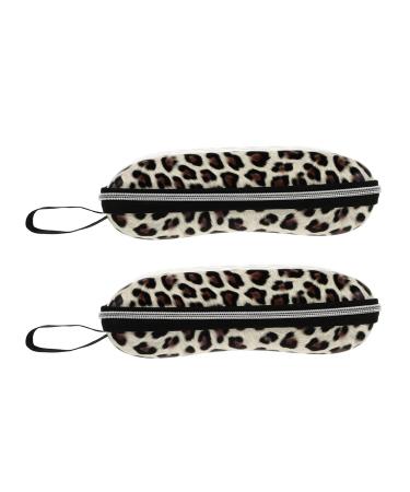 Heallily zipper Sunglasses Shell Box: 2 pieces Portable travel glasses case White Leopard Sunglasses Organizer Hartschale Glasses holder for outdoor