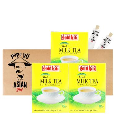 Pack of 3 (3x 180g) Gold Kili 3in1 Milk Tea/Milk Tea (Papa Vo )