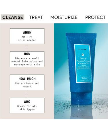 Naturium Benzoyl Peroxide Cream Cleanser 5% - Gentle Blemish Treatment for Face | Shop Internationally - 5 oz - Buy Online on GoSupps.com