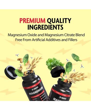 DMoose Magnesium Supplement for Men and Women - Magnesium Citrate Mineral Capsules for a Healthier You - Support Better Sleep with The Best Vegan Friendly 500mg Magnesium Oxide Capsules - Buy Online on GoSupps.com