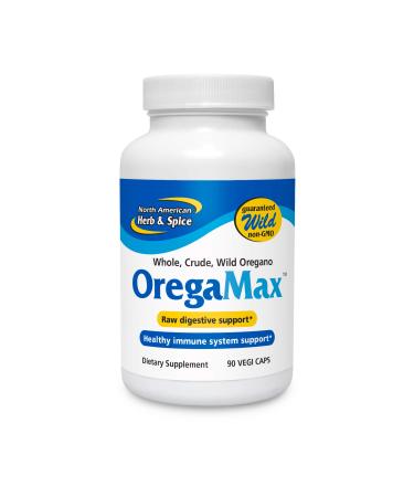 North American Herb & Spice OregaMax - 90 Capsules - Wild Oregano Supplement - Digestive & Immune Support - Oregano Oil, Garlic, Onion - Non-GMO - 90 Total Servings 90 Count (Pack of 1)