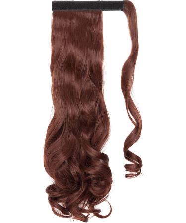 SEGO 17" Inch Wrap Around Ponytail Hairpiece Clip In Hair Extensions - Dark Auburn - One Piece Ponytail Extension Curly Wavy - Buy Online on GoSupps.com