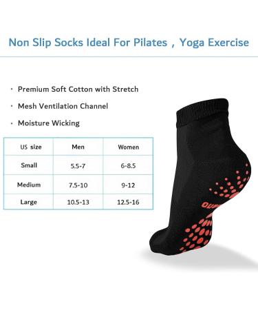 Aaronano 6 Pairs Diabetic Non Slip Gripper Socks - Black Large Size for Men and Women | Hospital Quality - Buy Online on GoSupps.com