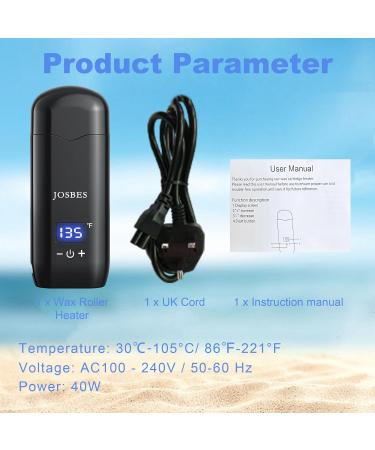 Roll on Wax Heater Hair Removal Roller Wax Heater Depilatory Wax Roller Warmer Heater Waxing for Women Men High efficiency UK Plug (Black) - Buy Online on GoSupps.com