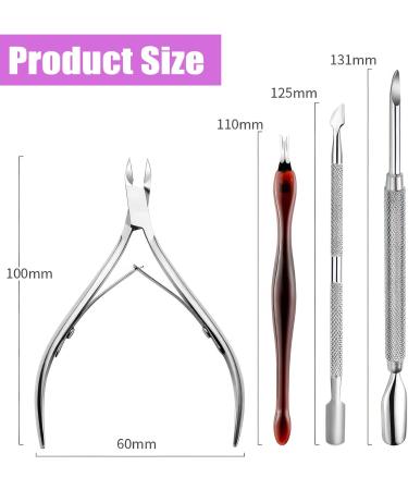 Bwetomk Cuticle Nipper Set Cuticle Cutter Trimmer and Cuticle Pusher Non-slip Handle Stainless Steel Nail Cuticle Scissors Clippers and Scraper Professional Manicure Pedicure Tool for Nail Art Spa - Buy Online on GoSupps.com