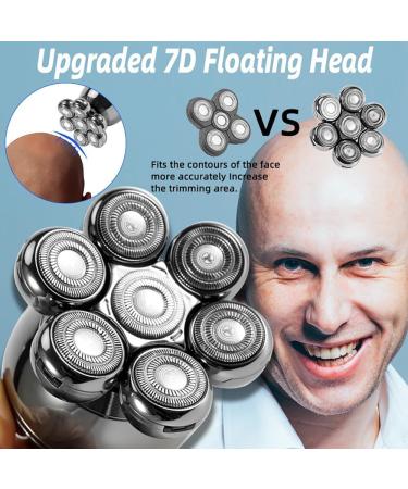 5 in 1 7D Rechargeable Head Shaver Kit for Bald Men - USB LED Electric Razor & Facial Trimmer - Buy Online on GoSupps.com