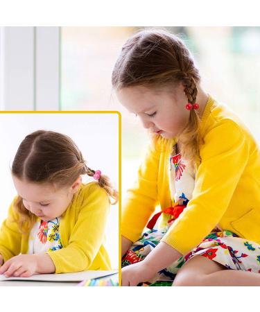 36 Pcs Colorful Twinbead Bubble Hair Ties for Girls - 80s 90s Hair Accessories (Pink Red White, 12mm) - Kids Toddler Children - Buy Online on GoSupps.com