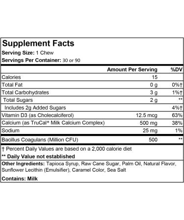 ProCare Health | Calcium Soft Chew | Sea Salted Caramel l 30 Count 30 Count (Pack of 1) - Buy Online on GoSupps.com