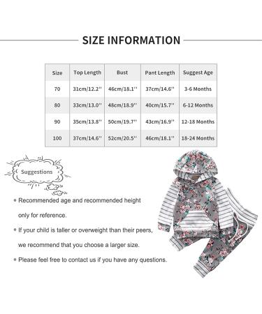TMEOG Baby Hooded Sweatshirt and Pants Set - Grey Floral | 6-12 Months - Buy Online on GoSupps.com