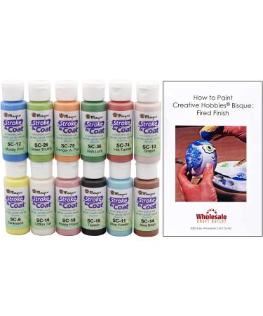 Creative Hobbies Mayco Stroke and Coat Glaze Kit 1 | 12 Assorted 2 oz Jars with Painting Guide - Buy Online on GoSupps.com