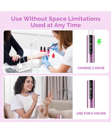 Melodysusie Wireless Nail Miller Kit 11 in 1 - PC180F 25000RPM Portable Nail File Set for Acrylic Gel & Dip Powder - 25 Speed Manicure & Pedicure Tools in Pink - Buy Online on GoSupps.com