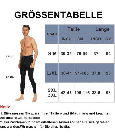 Buy Simiya Men's Winter Long Underpants - Thermal Fleece Leggings Windproof Stretch Pants S-M Black & Gray - Buy Online on GoSupps.com
