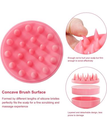 LONOIIEN Scalp Massager - Soft Silicone Curly Hair Brush for Shower | Lightweight Portable Scrubber for Dry Dandruff | Suitable for Girls, Teens, Kids, Men - Pink - Buy Online on GoSupps.com