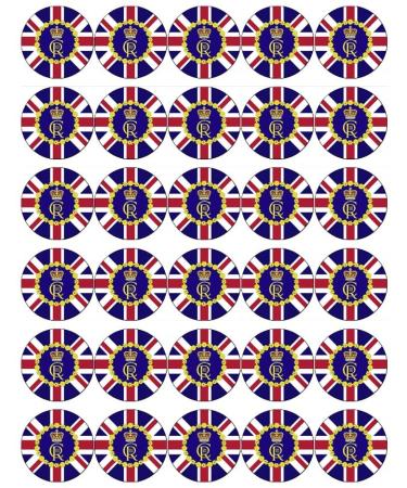 30 King Charles III Roayl Family Coronation Cupcake Toppers Edible Wafer Paper Fairy Cake Toppers Birthday Cakes Decorations