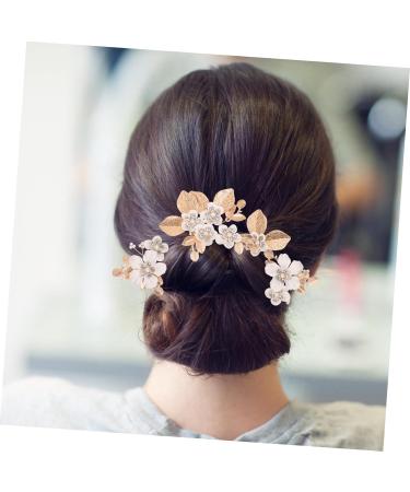 CRILSTYLEO 1 Set Leaves and Flowers Hair Comb Flower Hair Combs Flower Hair Pin Bride Headpiece Girl Headpiece Bridal Headpiece Wedding Hair Accessories for Brides Hair Comb Clip - Buy Online on GoSupps.com