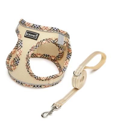 Doramio dog harness Small dogs with a leash step-in dishes reflective breathable breeding crockery anti-train safety dishes cat dishes for small dogs cats (beige xl) xl beige - Buy Online on GoSupps.com