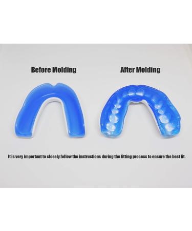 COOLLO SPORTS Boil and Bite Mouth Guard for Football, Hockey, Rugby - Trans. & White Adult (Ages 11+) | Custom Fit Sport Mouthpiece with Free Case - Buy Online on GoSupps.com
