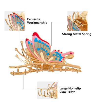 6PCS Butterfly Claw Clips for Women - Non Slip Metal Hair Clips for Thick Hair - Large Strong Clips for Girls - Cute Headwear Gifts - Buy Online on GoSupps.com
