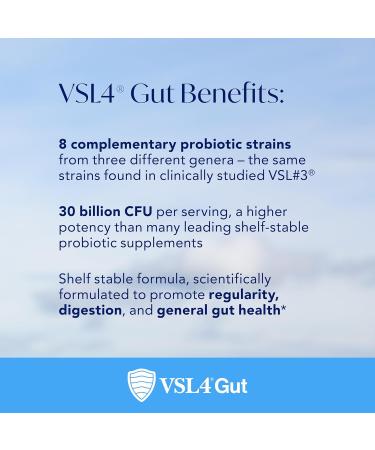 VSL4 Gut Daily Probiotics for Gut Health - 30B CFUs Multi-Strain Digestive Support for Women & Men Promotes Gut Balance & Regularity Potent Shelf-Stable Probiotic Supplement 30 Capsules 30 Count (Pack of 1) - Buy Online on GoSupps.com