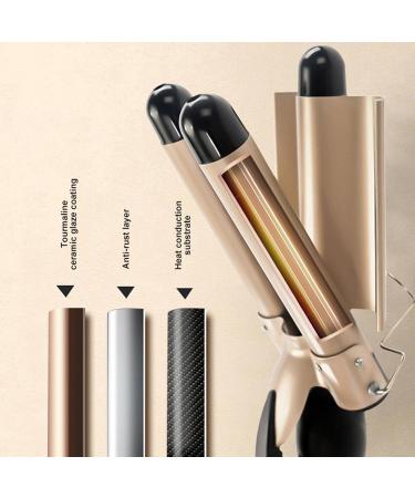 Yuehuam 3 Barrel Curling Iron Wand Two Temperature Adjustments Hair Waver Curling Iron for Long Hair Ceramic Curling Wand Gift for Women for Women or Girls - Buy Online on GoSupps.com