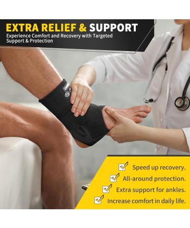 CAMBIVO Ankle Brace for Sprained Ankle - Adjustable Compression Support for Men & Women | Lace Up Stabilizer for Achilles Tendonitis & Injury Recovery - Small Right Foot (Black - Buy Online on GoSupps.com