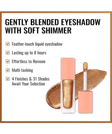 Oulac Liquid Glitter Eyeshadow Highly Pigmented Gold Eyeshadow Liquid Shimmer Eyeshadow & Eyeliner Metallic Bronze Eyeshadow Blendable Eye Make-up Vegan Cruelty-Free 5.4g Bronze Goddess (32) Bronze Goddess(32) - Buy Online on GoSupps.com