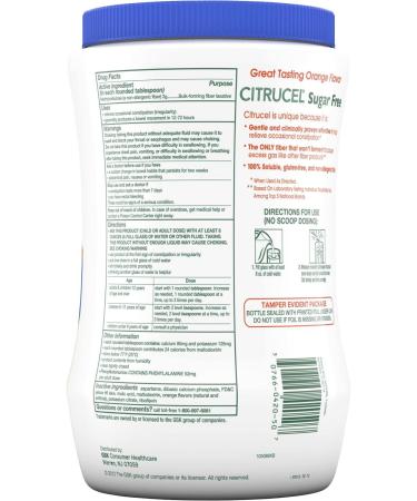 Citrucel Sugar Free Fiber Powder - 32oz, Orange Flavor - Occasional Constipation Relief - Buy Online on GoSupps.com