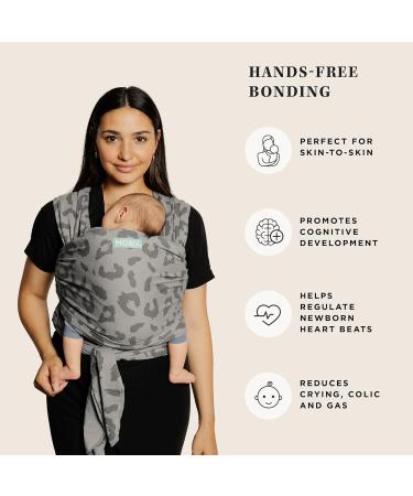 MOBY Night Leopard Baby Wrap Carrier | 100% Cotton | For Newborn to Toddler | Up to 33lbs | Breathable & Stretchy | Unisex - Buy Online on GoSupps.com