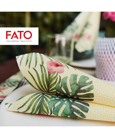 FATO Tropical Decor Airlaid Paper Napkins 50 Pack 40x40 cm Folded Textile Effect for Parties & Events - Buy Online on GoSupps.com